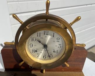 Seth Thomas 'Helmsman' Brass Ships Bell Clock