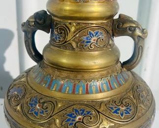 Brass Champlevé Chinese Vase
