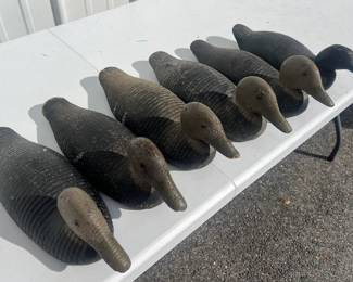 Six Vintage Victor Duck Decoys Original painted surfaces
