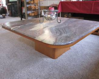 MCM granite top square coffee table