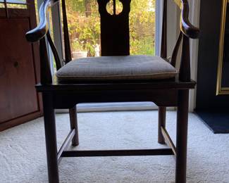 Wood with woven wicker seat and cushion $75.00