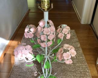 Vintage Enameled, Shaped Metal Lamp 25”H $40.