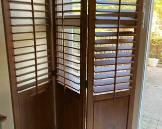 All wood and wood shutter screens $150.00 each or 2 for $250.00. Perfect condition. Each panel 68”H x 18”W x 1”D