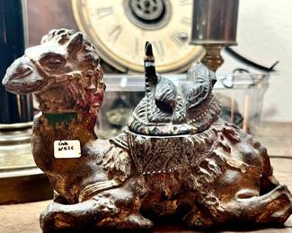 ANTIQUE CAMEL INK WELL.