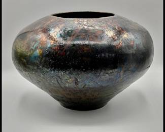 Raku Vase by artist Charlie Brown