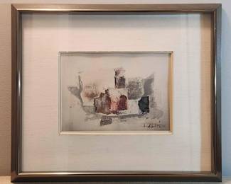 László Dús Original Signed Abstract