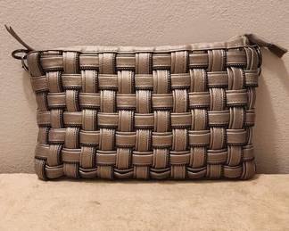 Olivia & Joy Woven Purse, Clutch With Chain Strap *Vegan Leather*