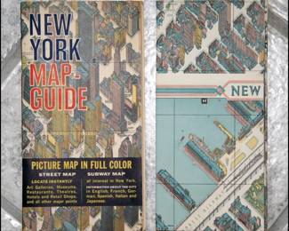 Vintage HERMANN BOLLMANN New York City BIRD’S EYE MAP & GUIDE, c.1963 UNOPENED