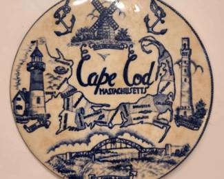 Vintage Cape Cod Massachusetts Souvenir Trivet - Flow Blue - Matsumura & Co.