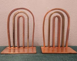 Machine Age Art Deco Chase Copper & Brass Bookends