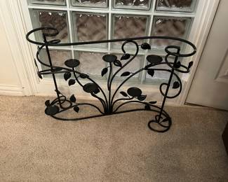 Fireplace insert with candle holder metal