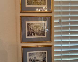 Set of signed and numbered art from Paris
