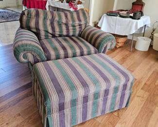 $40  Stripe wide chair with ottoman