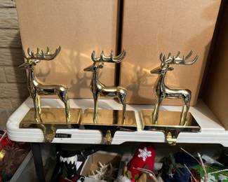 Brass deer stocking holders