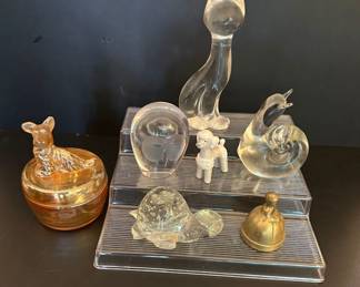 Glass animal figurines