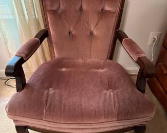 Vtg. velvet armchair