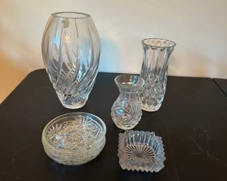 Cut-glass in various patterns