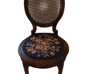 French style caned back parlor chair