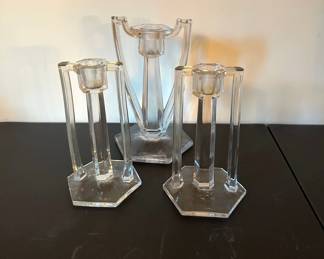 Westmoreland glass candle holders