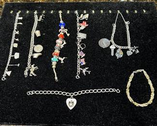 Sterling silver charm bracelets