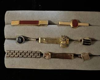 Vtg. Tie bars and pins