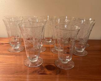 Etched iced tea glasses