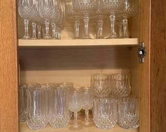 Etched glass in various patterns
