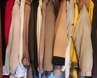 Nice selection of coats and jackets, some wool, some leather