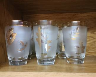 Libbey gold leaf glasses