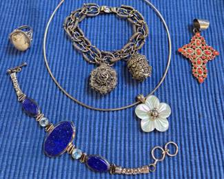 Sterling jewelry with semi-precious stones