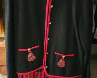 Vintage Pendleton wool plaid skirt suit set