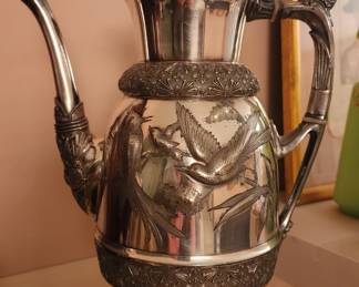 Victorian silver plated aesthetic movement tea pot
