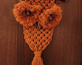 Burnt orange macrame owl