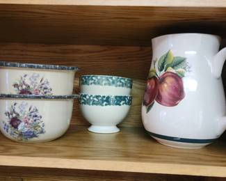 Ceramic bowls and pitcher