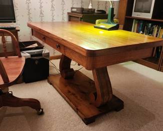 Modified antique oak library table
