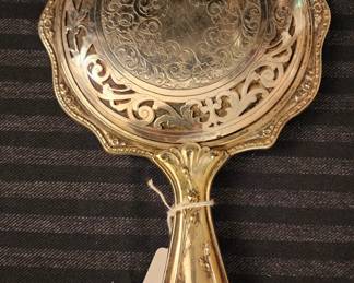 Silver plated hand mirror