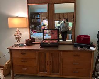 MCM Lane credenza and mirror, circa 1961
