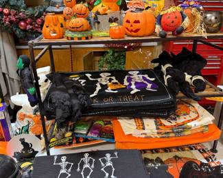 Tons of Halloween decor and table scape