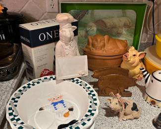 Pig collection throughout home