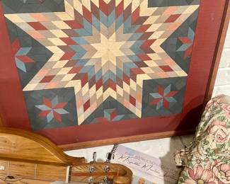 Wood quilt art. Signed.