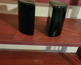Blinko green glass book ends