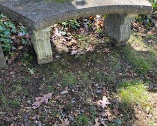  Cement garden bench