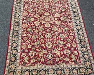 Wool Oriental Red Green Dark Blue Rug 361 2 W X 661 2L