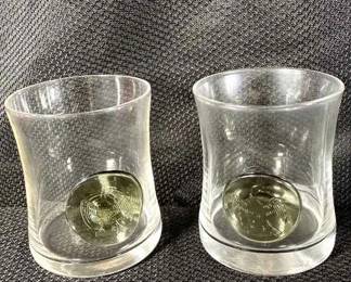 Set Of 8 Lowball Glasses W Eagle Design 