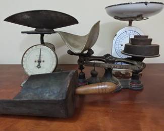 Vintage Scales, Weights, Scoop