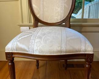Set Of 3 Hickory Chair Louis XVI Style Light Beige Upholstered Chair