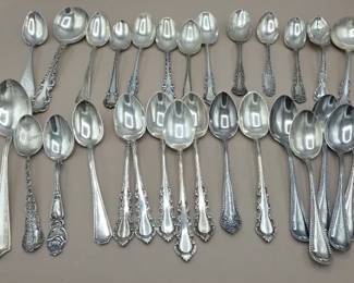 Sterling Eclectic Estate Spoons Approx 26 Oz