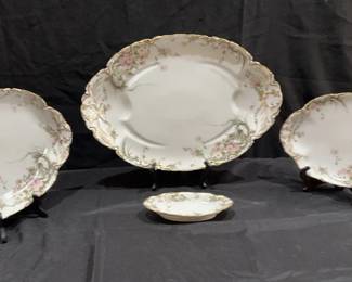 4 Limoges China Feu de Four Pattern Serving Dishes