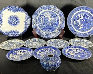 Decorative Blue And White Plates Spode And More 