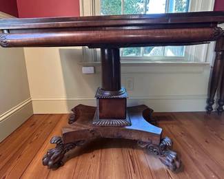 Vintage Wood Decorative Side Table That Expands Into A Card Table 